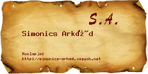 Simonics Arkád névjegykártya
